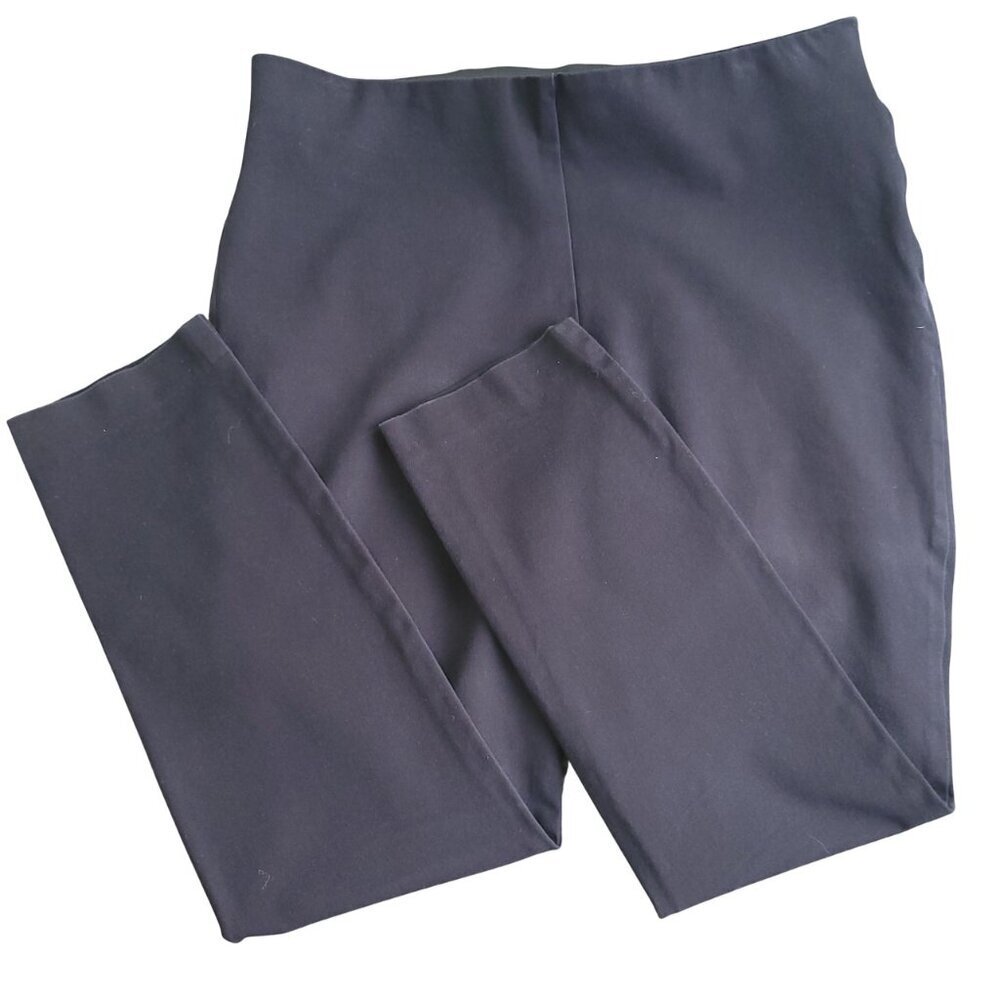 Cabi Elastic Waistband w/ Side Zipper Women's Black Pants